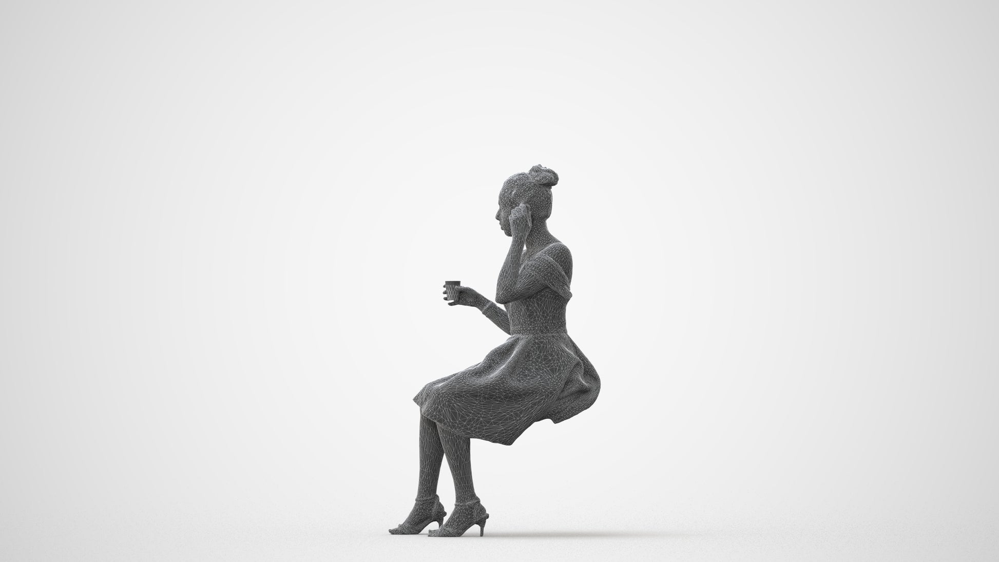 3D scanned woman formalaffairs formal, photorealistic archviz people for Enscape and SketchUp, square thumbnail