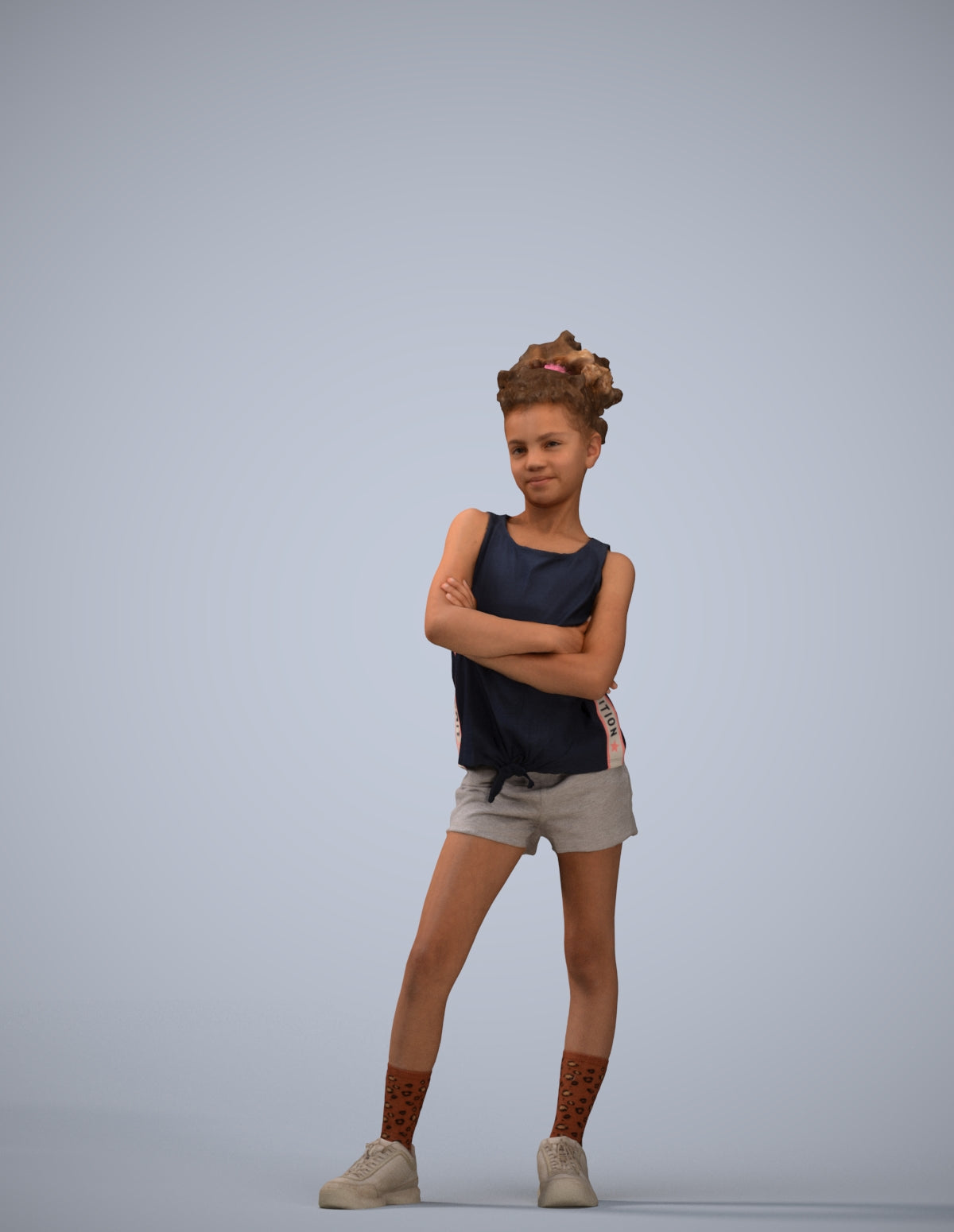 scanned 3D girl sport kids, photogrammetry people for Enscape and V-Ray