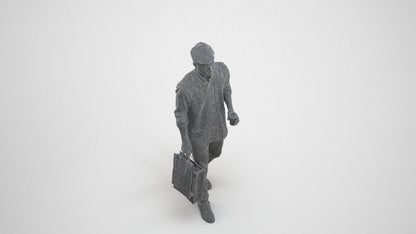 photogrammetry 3D man casual standing, realistic human model archviz FBX, wireframe three-quarter view