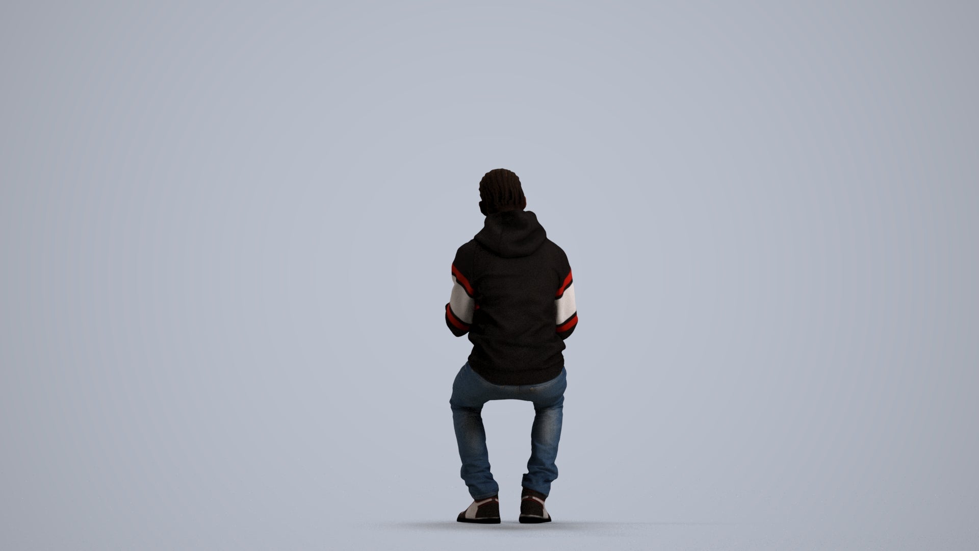 3D people model boy casual kids, scanned human for 3ds Max rendering, front view render
