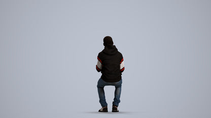 3D people model boy casual kids, scanned human for 3ds Max rendering, front view render