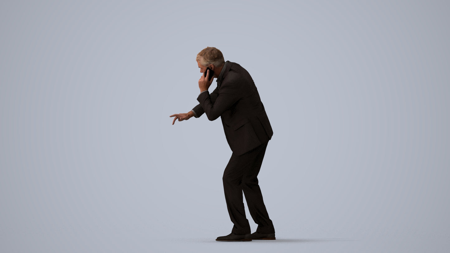 realistic 3D man business, scanned archviz people for Blender and 3ds Max, three-quarter view render