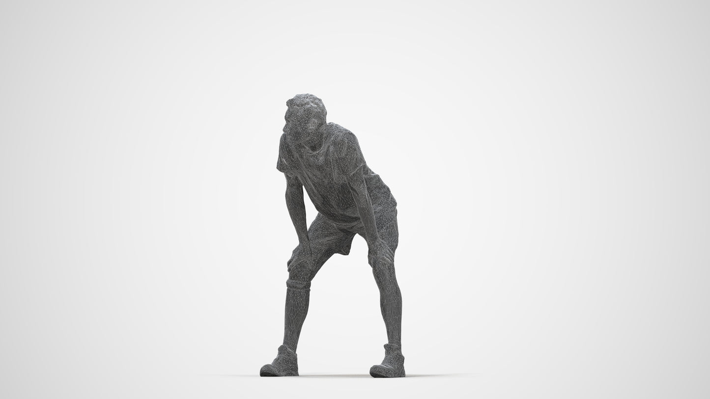 realistic 3D man sport, scanned archviz people for Blender and 3ds Max, wireframe back view