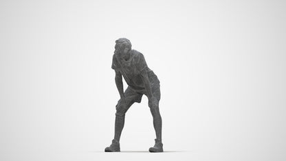 realistic 3D man sport, scanned archviz people for Blender and 3ds Max, wireframe back view