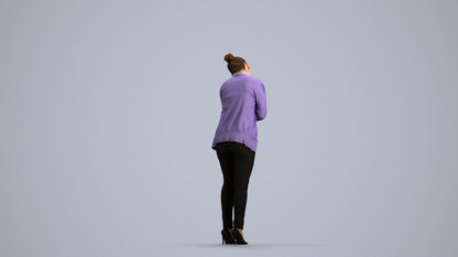 photogrammetry 3D woman business standing, realistic human model archviz FBX, front view render