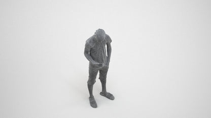 scanned 3D boy casual kids, photogrammetry people for Enscape and V-Ray, wireframe three-quarter view