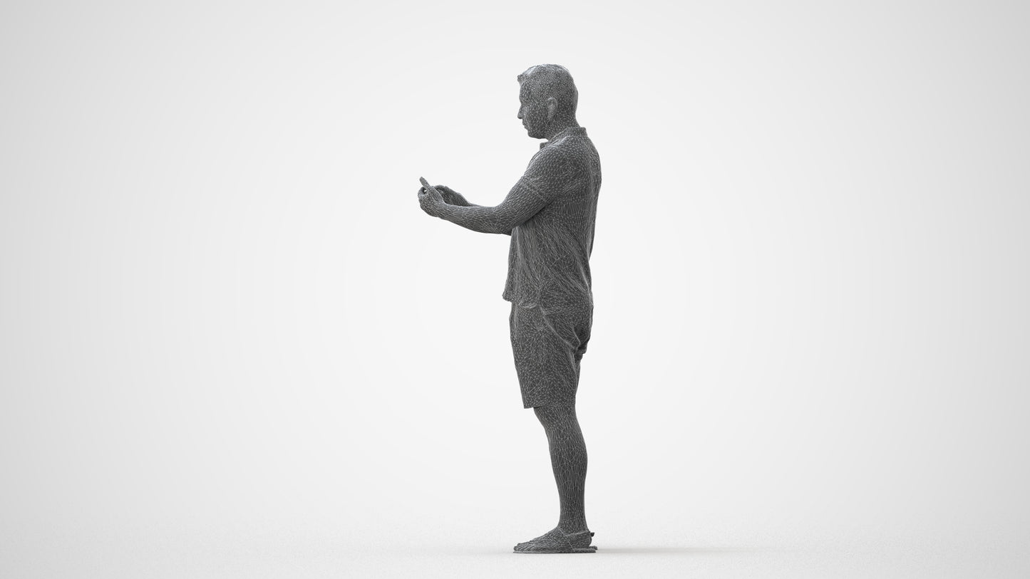 realistic 3D human man casual standing, archviz people FBX OBJ for Blender, square thumbnail