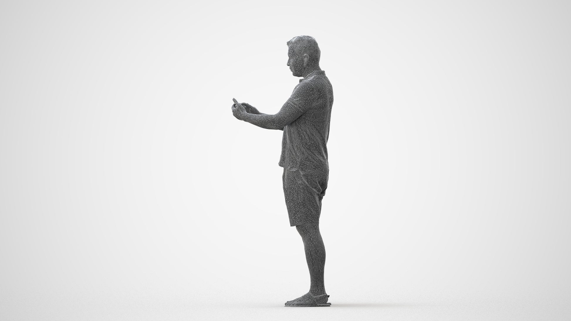 realistic 3D human man casual standing, archviz people FBX OBJ for Blender, square thumbnail