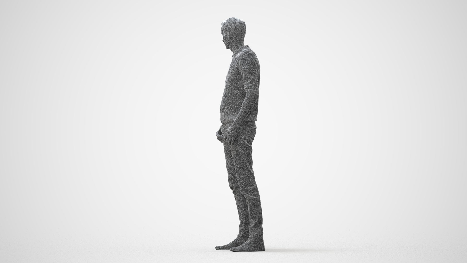 realistic 3D people man casual standing, render-ready for V-Ray and Corona, FBX OBJ, square thumbnail