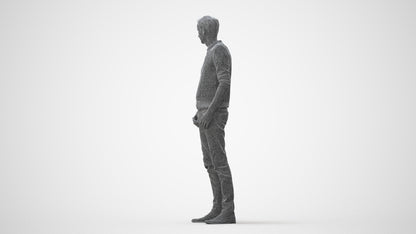 realistic 3D people man casual standing, render-ready for V-Ray and Corona, FBX OBJ, square thumbnail