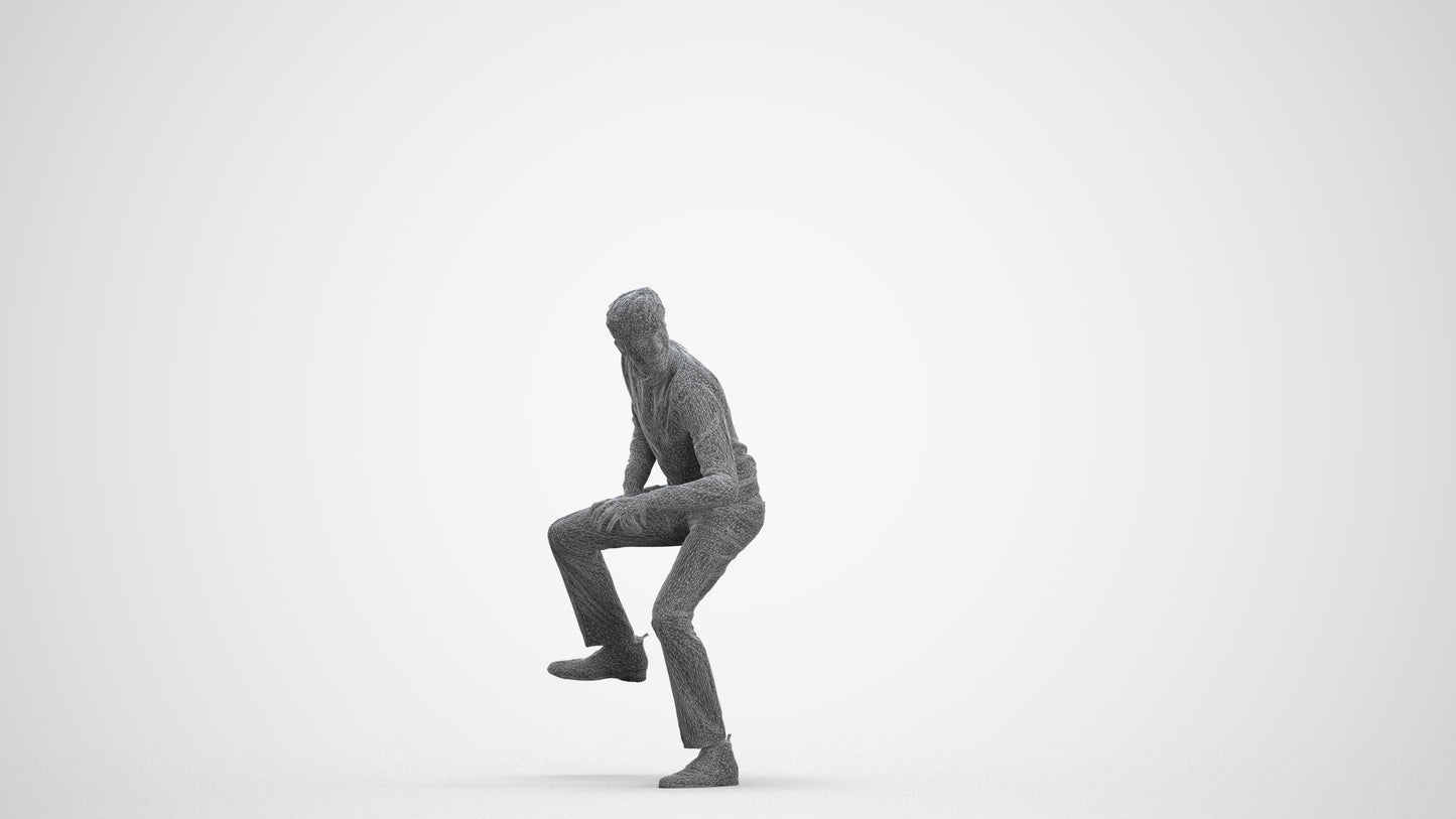 3D scanned man driving casual, photorealistic archviz people for Enscape and SketchUp, three-quarter front view render