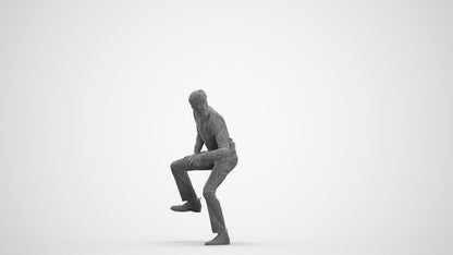 3D scanned man driving casual, photorealistic archviz people for Enscape and SketchUp, three-quarter front view render