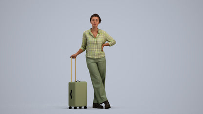 photogrammetry 3D woman casual standing, realistic human model archviz FBX, standing pose render