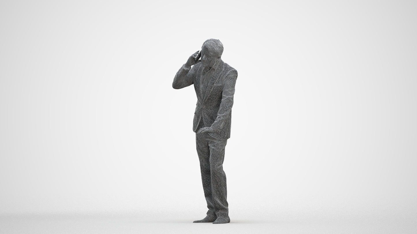 photogrammetry 3D man business, realistic human model archviz FBX, three-quarter front view render