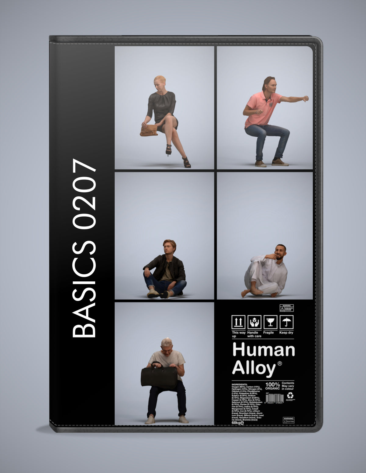 scanned 3D people sitting collection, 5 photogrammetry models for Enscape and V-Ray