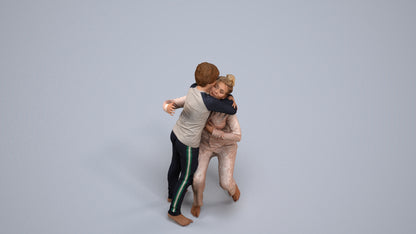 realistic 3D human girl kids, archviz people FBX OBJ for Blender, back view render