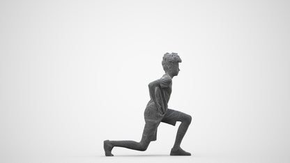 3D people model boy casual kids, scanned human for 3ds Max rendering, wireframe side view