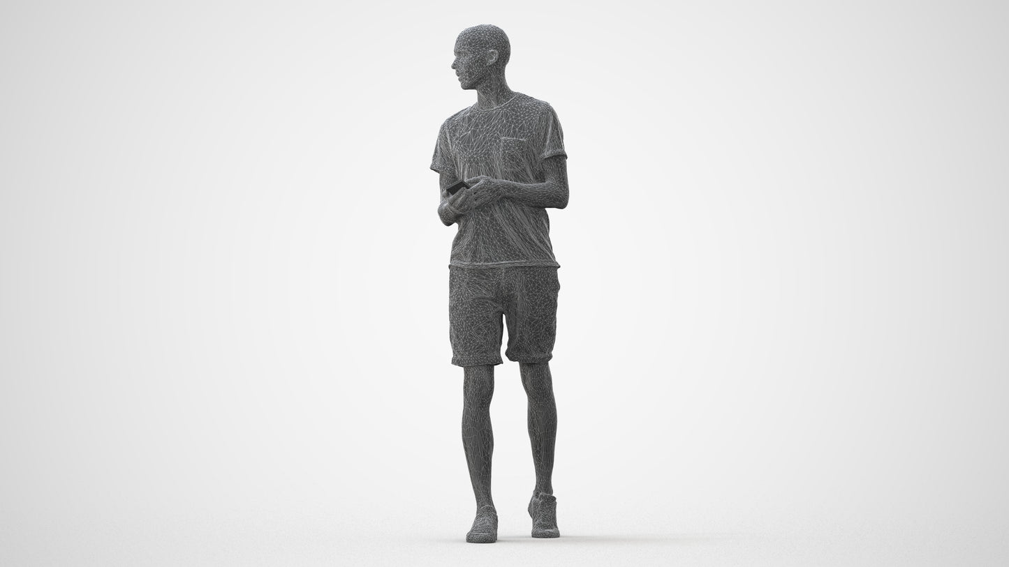 realistic 3D people man casual standing, render-ready for V-Ray and Corona, FBX OBJ, square thumbnail