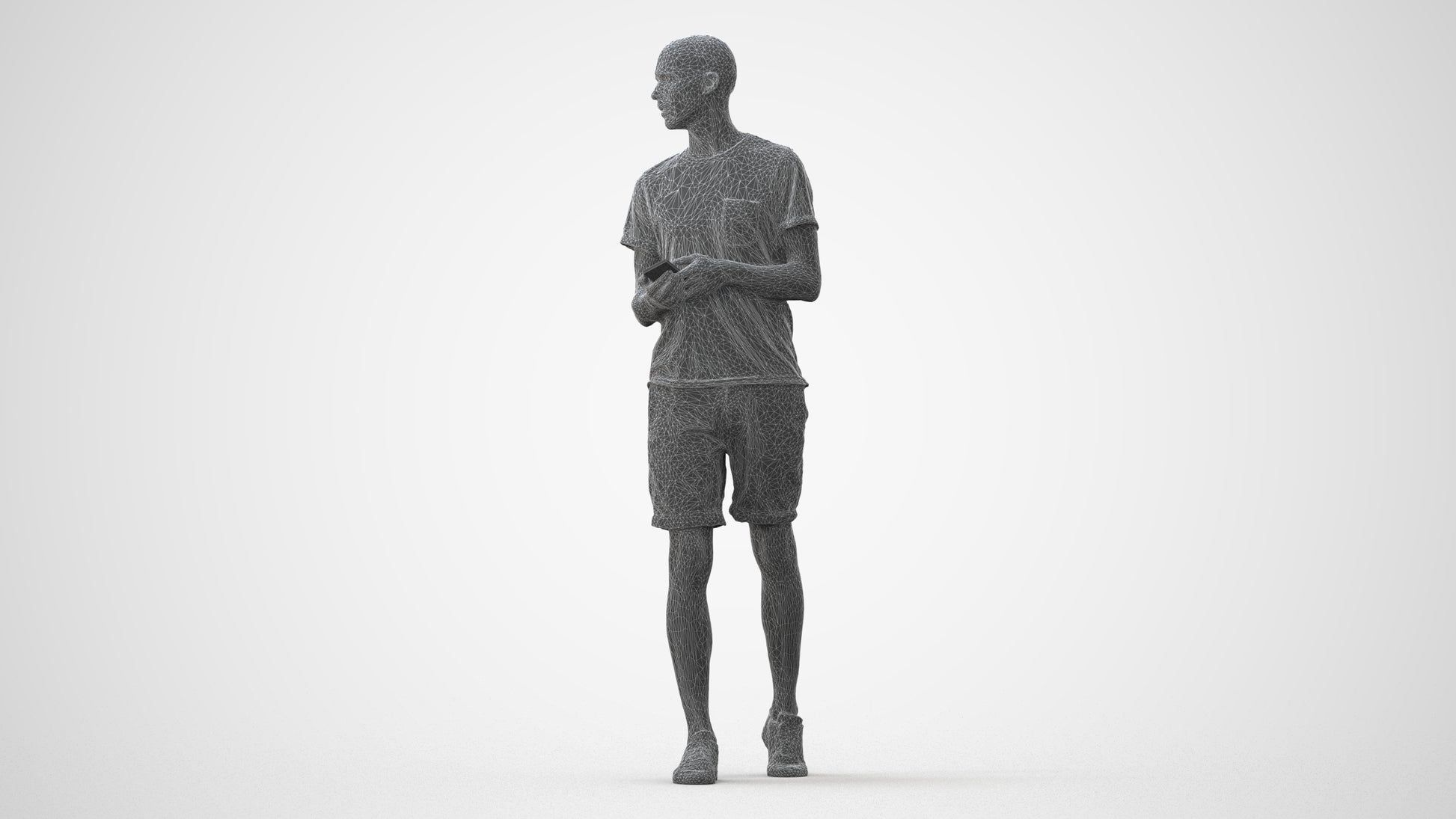realistic 3D people man casual standing, render-ready for V-Ray and Corona, FBX OBJ, square thumbnail