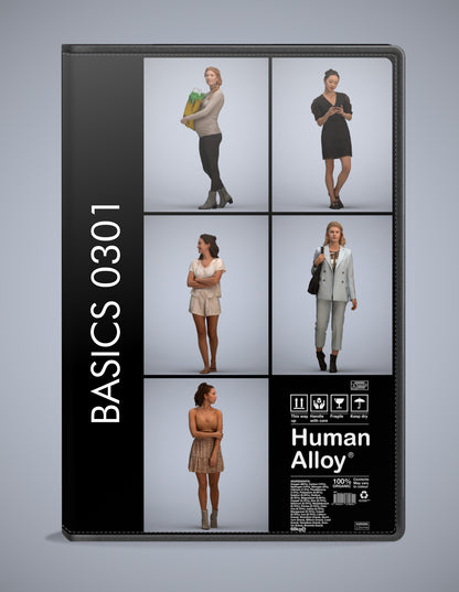 3D people models walking bundle, 5 scanned humans for 3ds Max rendering