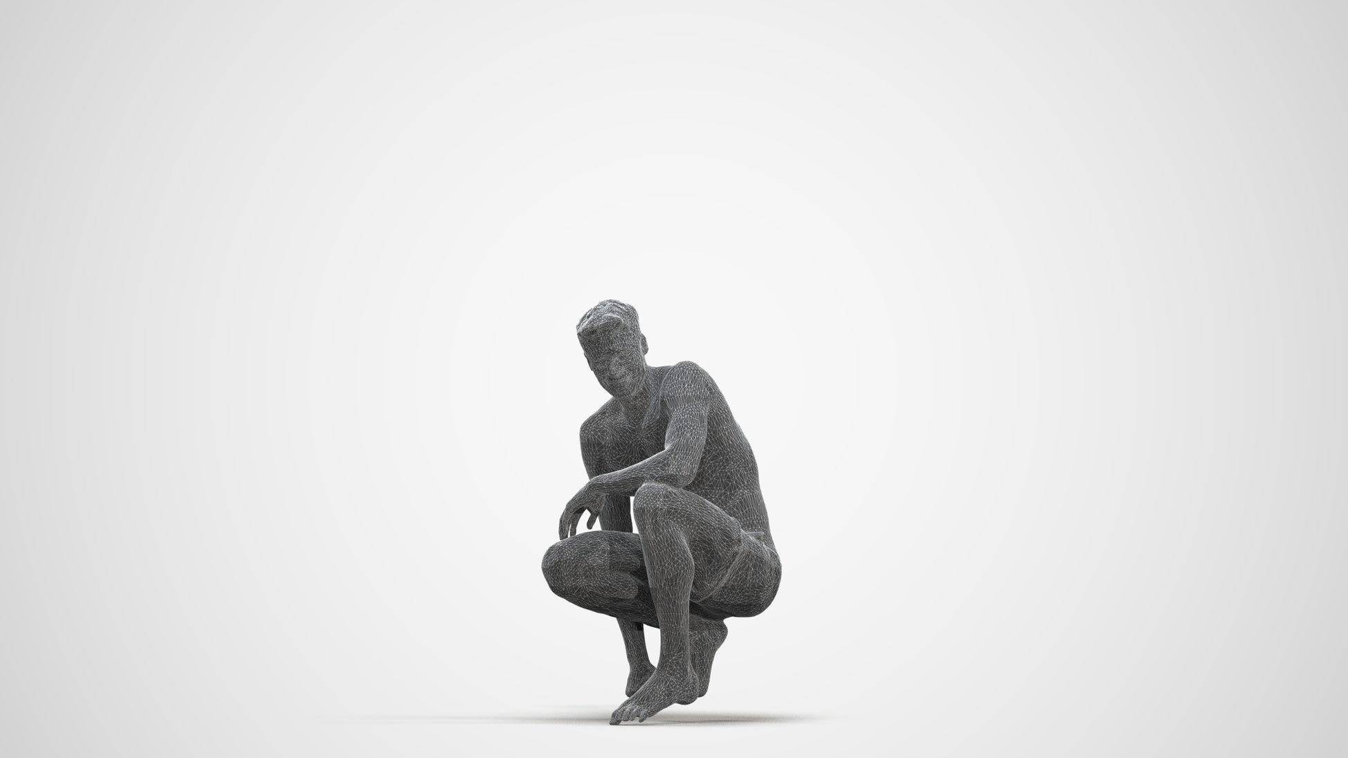 realistic 3D human man pool, archviz people FBX OBJ for Blender, three-quarter front view render