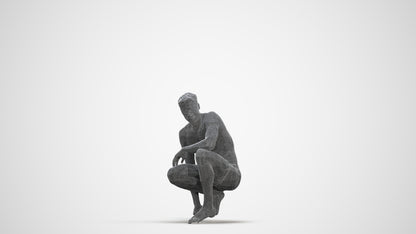 realistic 3D human man pool, archviz people FBX OBJ for Blender, three-quarter front view render