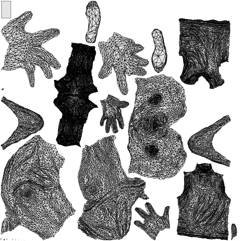 realistic 3D people senior man casual standing, render-ready for V-Ray and Corona, FBX OBJ, wireframe top-down view