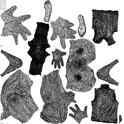 realistic 3D people senior man casual standing, render-ready for V-Ray and Corona, FBX OBJ, wireframe top-down view
