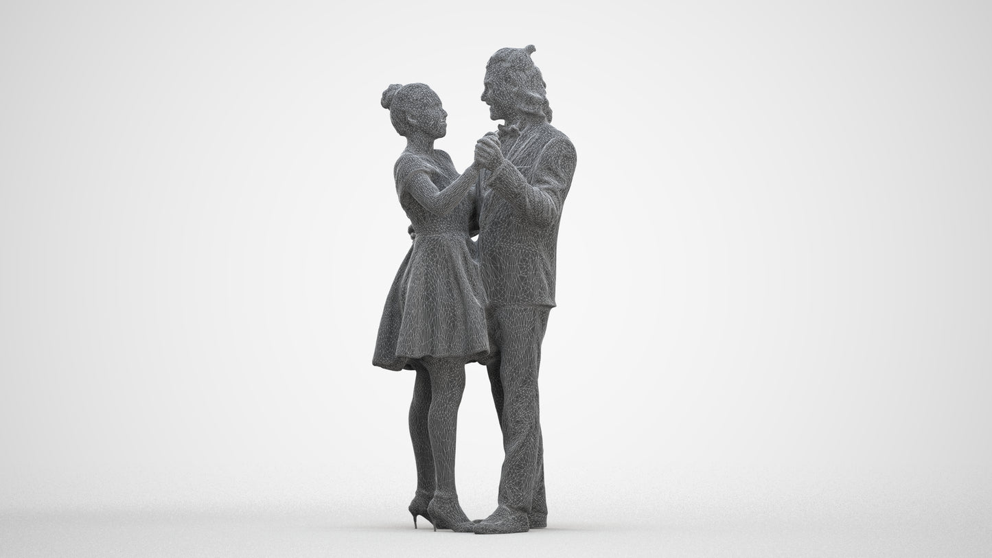 3D scanned woman dancing formal, photorealistic archviz people for Enscape and SketchUp, three-quarter front view render