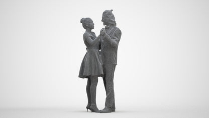 3D scanned woman dancing formal, photorealistic archviz people for Enscape and SketchUp, three-quarter front view render