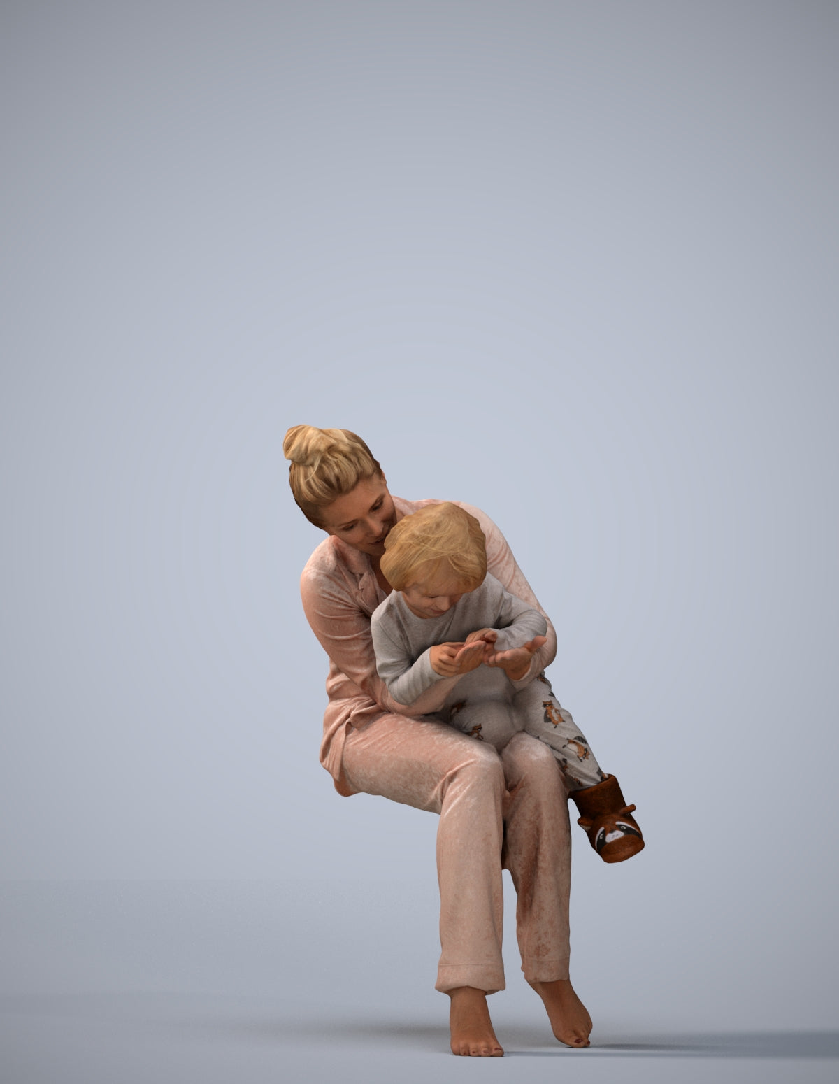 3D people model girl kids, scanned human for 3ds Max rendering
