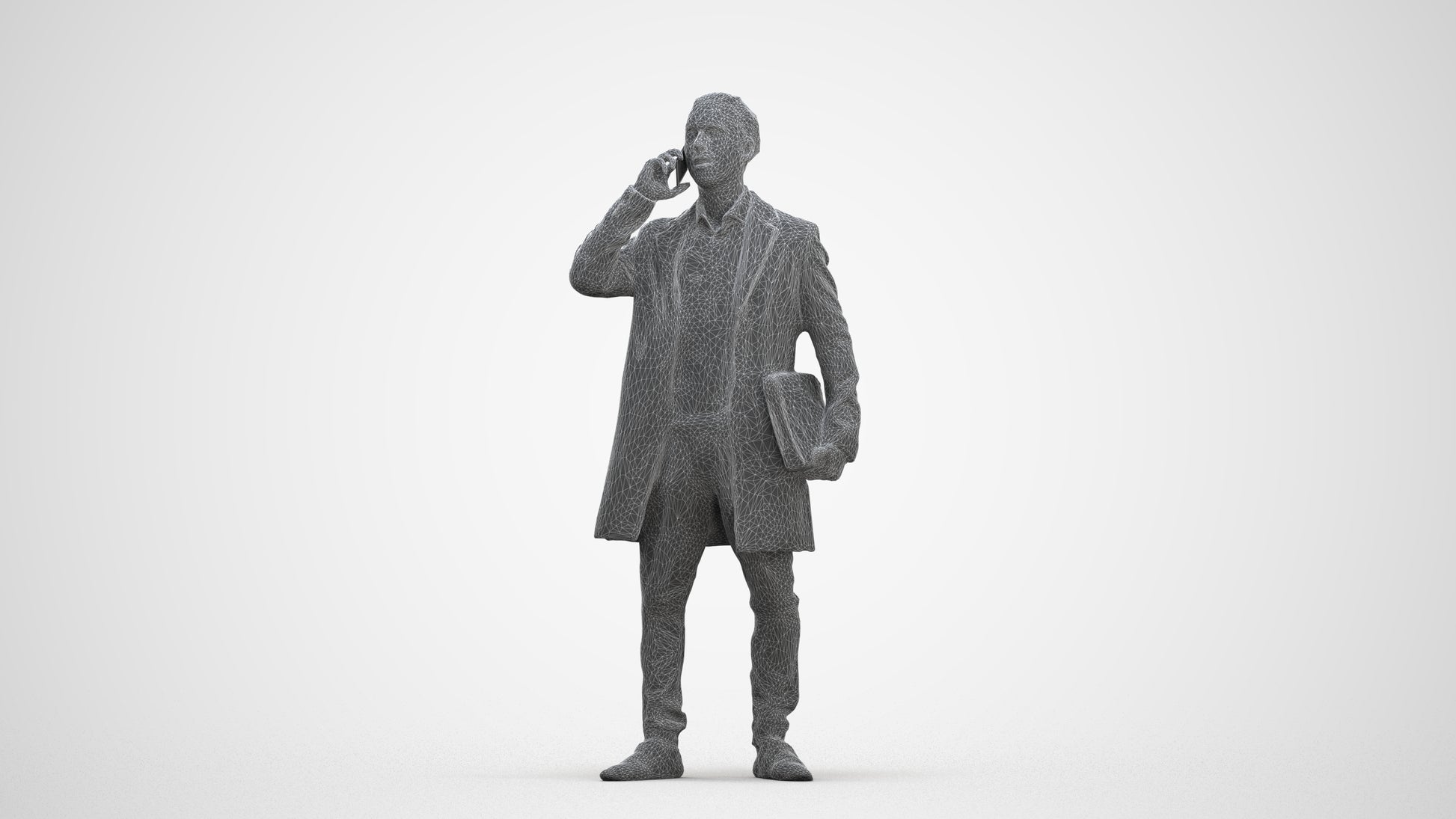 realistic 3D people man business standing, render-ready for V-Ray and Corona, FBX OBJ, three-quarter front view render