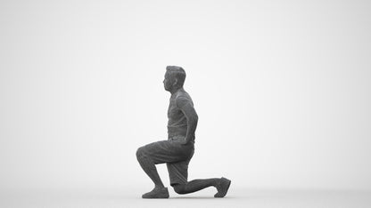 3D human model man sport, photogrammetry scanned person for archviz, square thumbnail