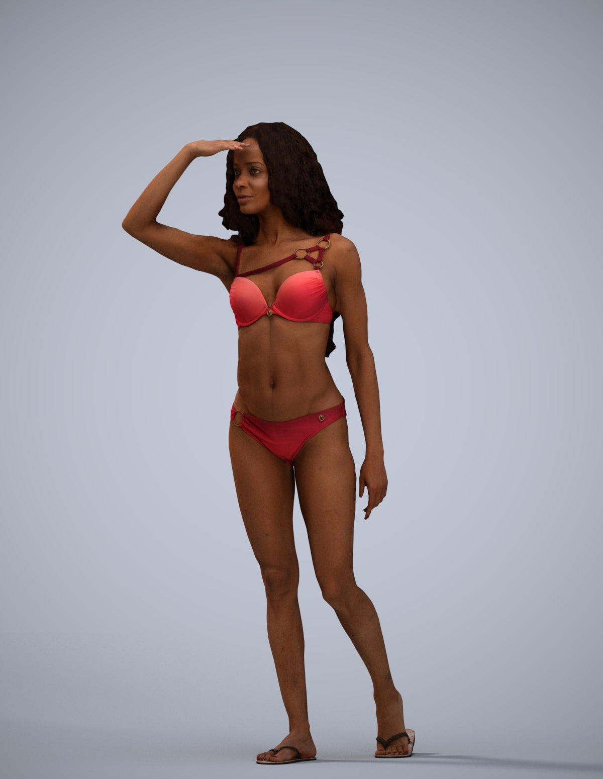 photogrammetry 3D woman pool, realistic human model archviz FBX