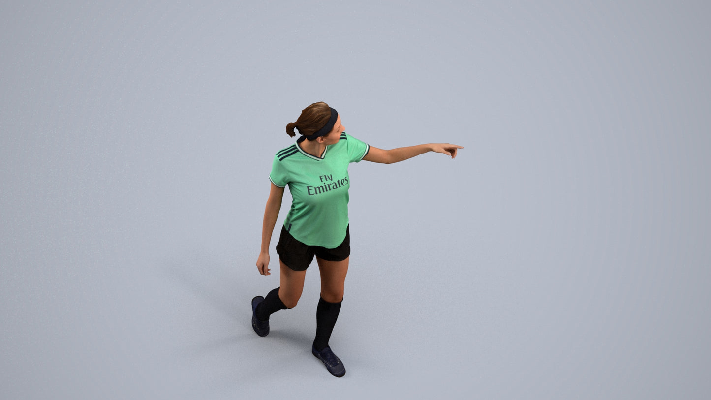 photogrammetry 3D woman sport, realistic human model archviz FBX, back view render