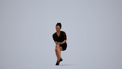 photogrammetry 3D woman business, realistic human model archviz FBX, top-down view render