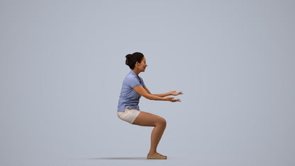 realistic 3D people woman casual sitting, render-ready for V-Ray and Corona, FBX OBJ, side view render