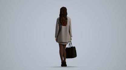 photogrammetry 3D woman business standing, realistic human model archviz FBX, front view render