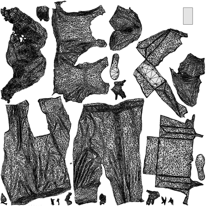 realistic 3D people woman casual walking, render-ready for V-Ray and Corona, FBX OBJ, wireframe top-down view