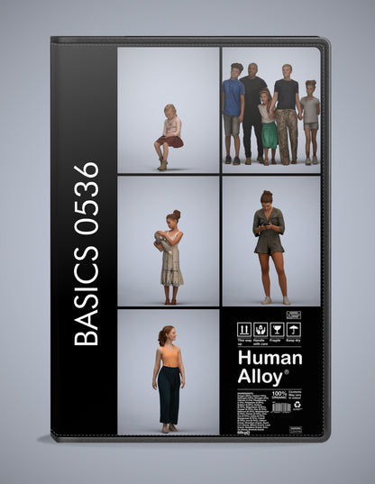 3D people models kids bundle, 5 scanned humans for 3ds Max rendering