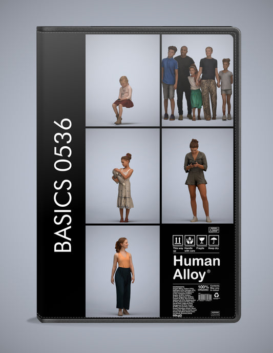 3D people models kids bundle, 5 scanned humans for 3ds Max rendering