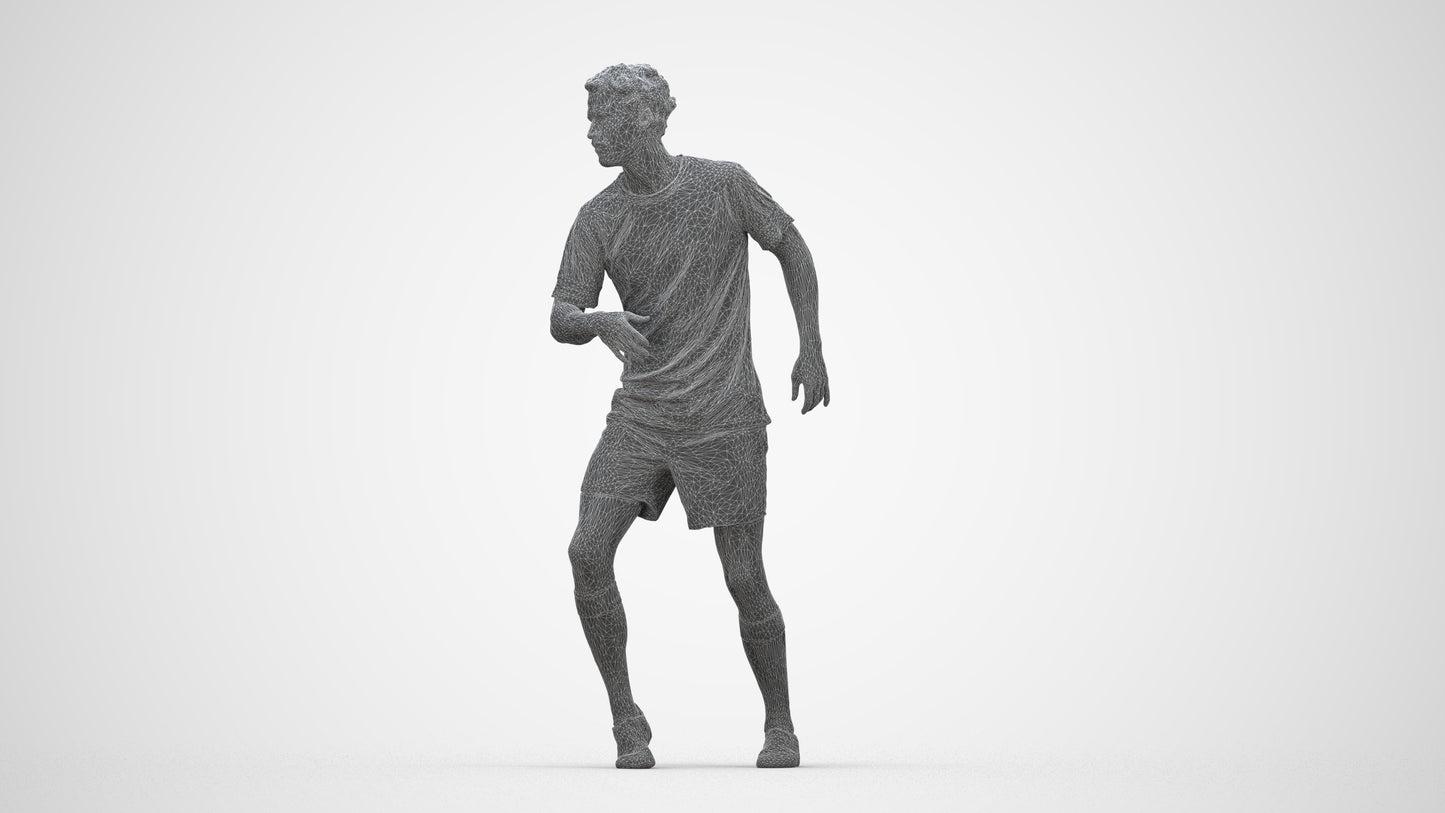 realistic 3D people man sport, render-ready for V-Ray and Corona, FBX OBJ, wireframe back view