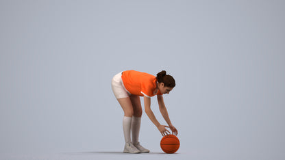 scanned 3D woman sport, photogrammetry people for Enscape and V-Ray, side view render