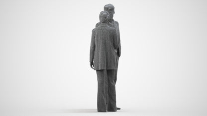 photogrammetry 3D woman business, realistic human model archviz FBX, wireframe side view