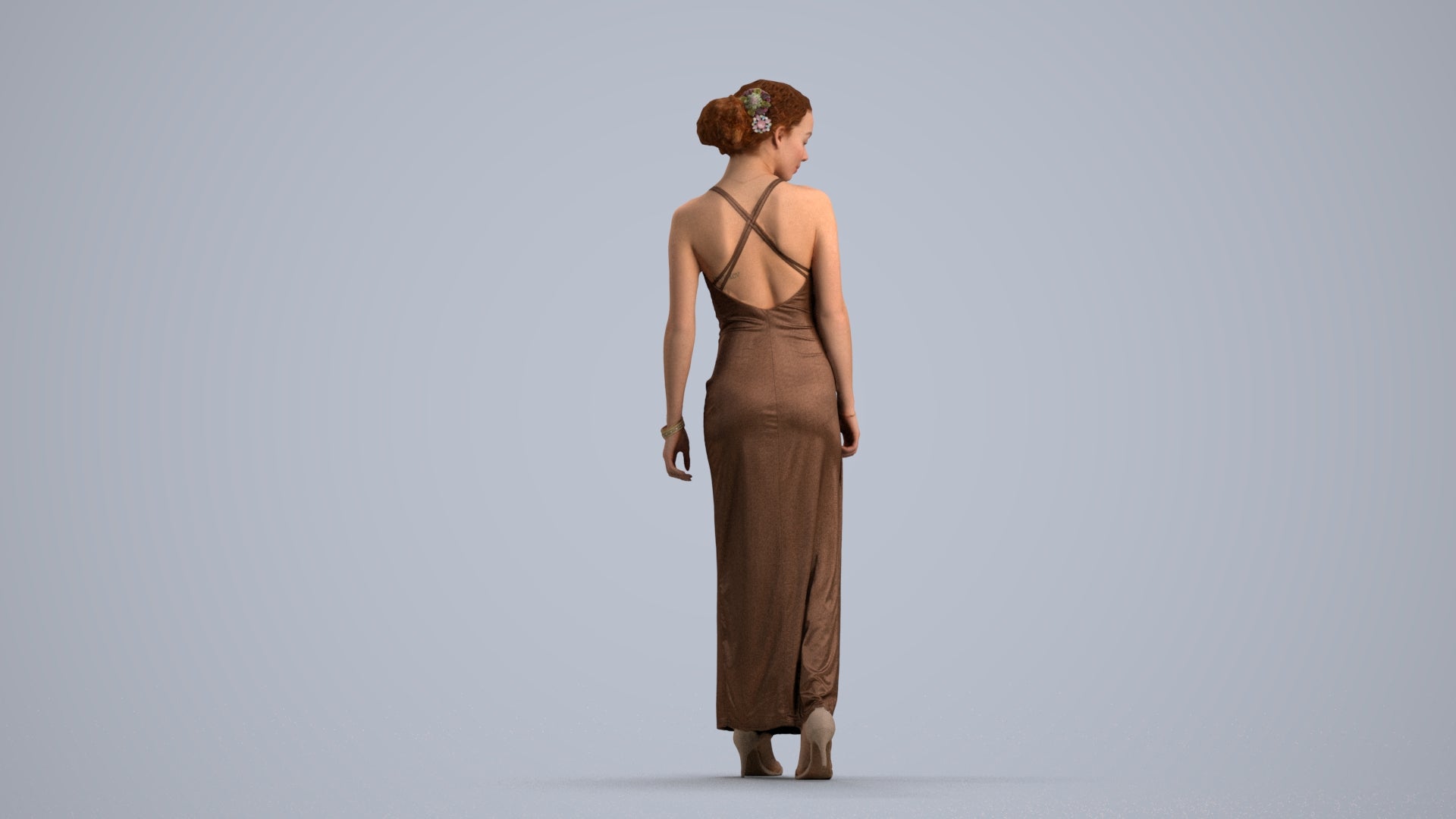 realistic 3D people woman formal formalaffairs, render-ready for V-Ray and Corona, FBX OBJ, front view render