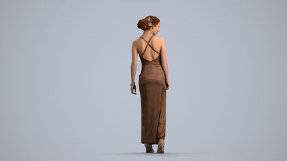 realistic 3D people woman formal formalaffairs, render-ready for V-Ray and Corona, FBX OBJ, front view render