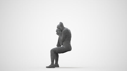 3D human model woman casual sport, photogrammetry scanned person for archviz, square thumbnail
