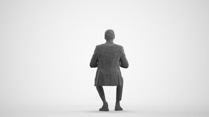 realistic 3D human man business, archviz people FBX OBJ for Blender, wireframe front view