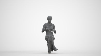 3D human model woman formal formalaffairs, photogrammetry scanned person for archviz, three-quarter front view render