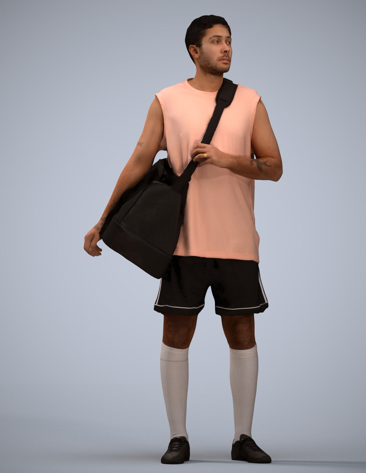 scanned 3D man sport, photogrammetry people for Enscape and V-Ray